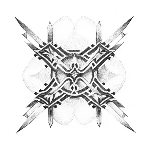 CROSS OF NAILS tattoo design idea