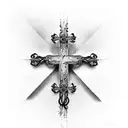 NAILS CROSS tattoo design idea