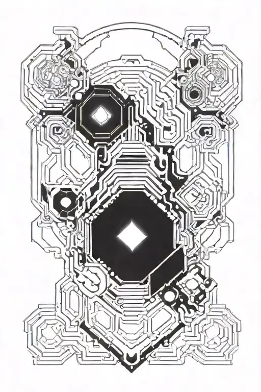 Cyberpunk and neon lights tattoo design idea