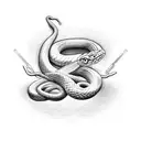  snake in and out of collarbone  tattoo design idea