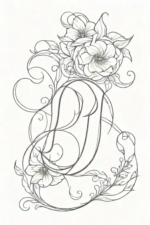 Letters DD JK tattoo design idea
