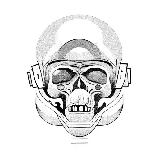 four way face cross section of a monkey, skull, philosopher statue, and human in space helmet tattoo design idea
