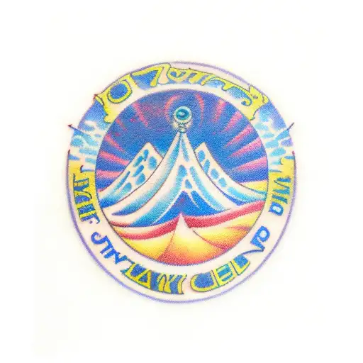 Wavy timeline with the years 1975, 2001, 1977 and 2008 tattoo design idea