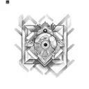 Linha do tempo ondulada em Black work com os anos 1975, 2001, 1977 e 2008 tattoo design idea
