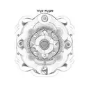 Wavy timeline in Black work with the years 1975, 2001, 1977 and 2008 tattoo design idea