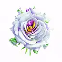 carnation, violet, hawthorn and lilly of the valley, and rose boquet tattoo design idea