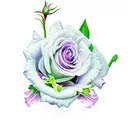 carnation, violet, hawthorn and lilly of the valley, and rose boquet tattoo design idea