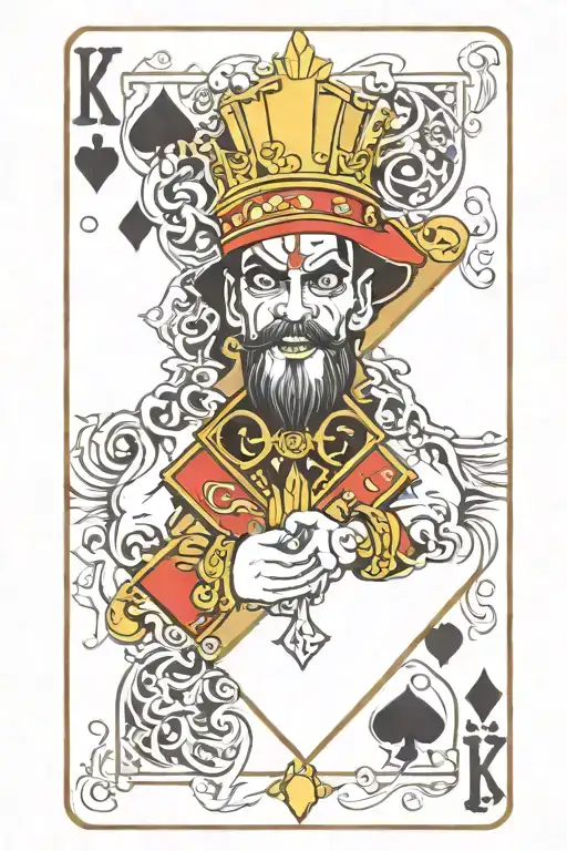 the musical artist king diamond as a king of diamonds playing card tattoo design idea
