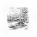 Harpeth rived, Rivanna river, red river, Mississippi River, Charles river connecting into one river tattoo design idea