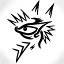 Dragon with lightning bolt eyes tattoo design idea