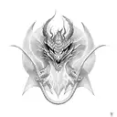 Dragon with lightning bolt eyes tattoo design idea