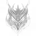 Dragon with lightning bolt eyes tattoo design idea