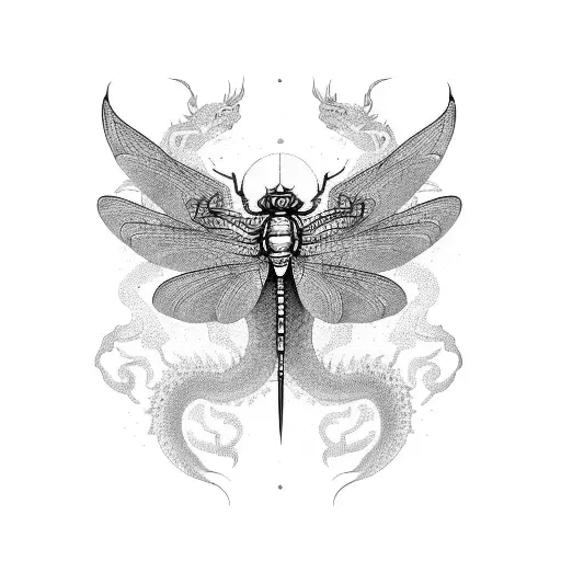 dragon-fly tattoo design idea