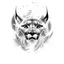 A majestic puma leaping through a stormy sea on a boat tattoo design idea