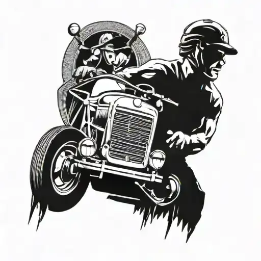 professional driver tattoo design idea
