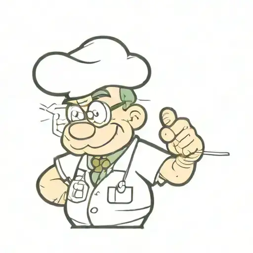 Olive popeye dressed as doctor tattoo design idea