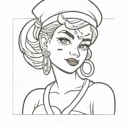 Olivia popeye dressed as doctor tattoo design idea