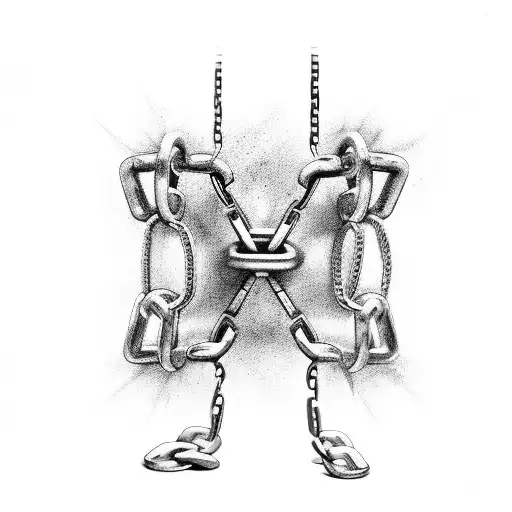 chains wrapped tight against skin detailed shading tattoo design idea