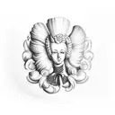Marie Antoinette with stake through eye  tattoo design idea