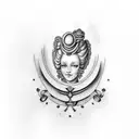 Marie Antoinette with stake through eye  tattoo design idea