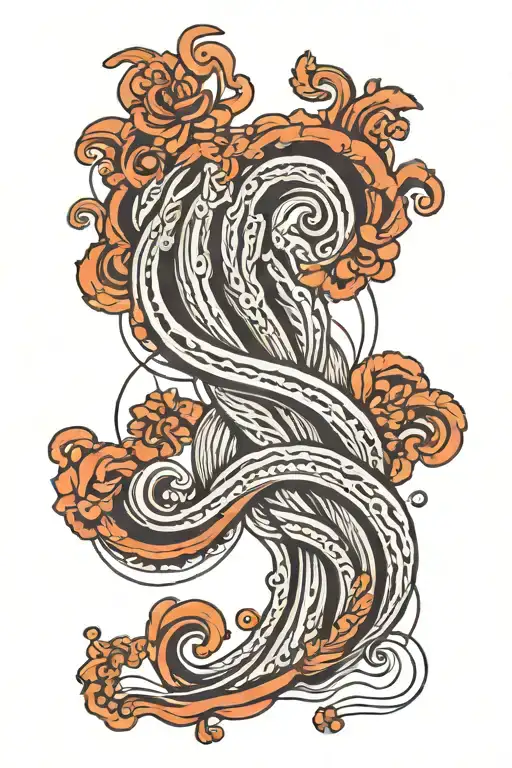 long skinny abstract wavy line tattoo tattoo design idea