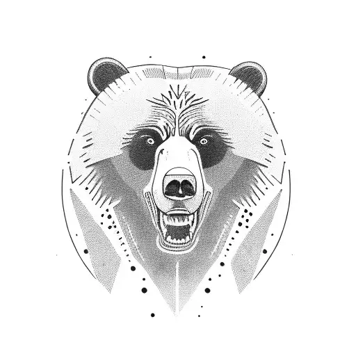 Grizzly Bear with Jets and Helvetic Guards tattoo design idea