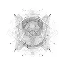 abstract cyber lines on hand tattoo design idea