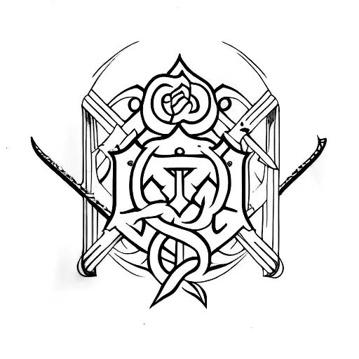 double edged sword  tattoo design idea