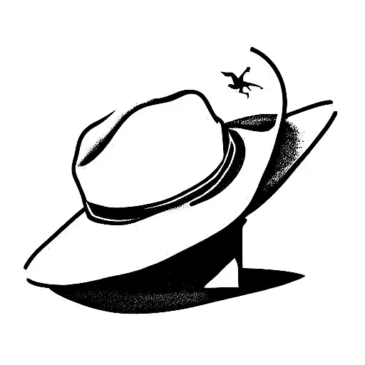 dinosaur with cowboy hat tattoo design idea