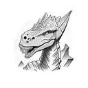 dinosaur with cowboy hat tattoo design idea