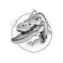 dinosaur with cowboy hat tattoo design idea