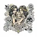 Hippie  County Divorce Infinity family Spice girls tattoo design idea