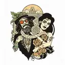 Hippie  County Divorce Infinity family  tattoo design idea