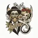 Hippie  County Divorce Infinity family  tattoo design idea