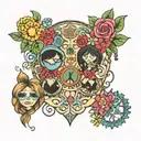 Hippie  County Divorce Infinity family Spice girls tattoo design idea