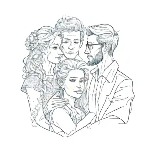 deep friendship between 2 Married couples. one ist named Sarah and Ingo the other Melanie and Daniel. use initials tattoo design idea