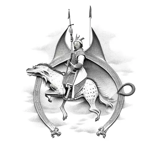 St. George the Victorious kill's the dragon  tattoo design idea