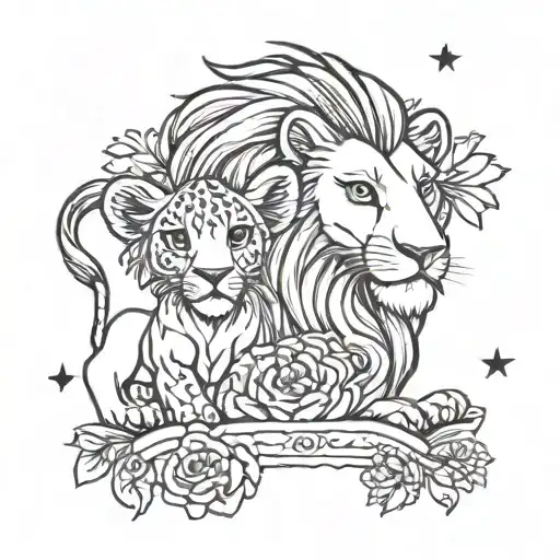 lion king hayden mother's love leo poppy aquarius  tattoo design idea