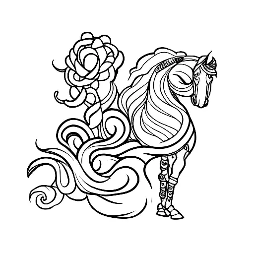 Cheval A M tattoo design idea