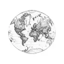 antique world map tattoo design idea