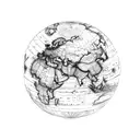 antique world map tattoo design idea