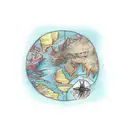 old sailors world map tattoo design idea