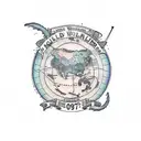 old sailors world map tattoo design idea