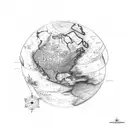 old world sailing map tattoo design idea