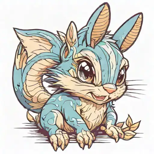 blue chipmunk tattoo design idea