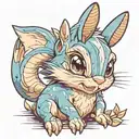 blue chipmunk tattoo design idea