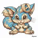 blue chipmunk tattoo design idea
