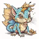 blue chipmunk tattoo design idea