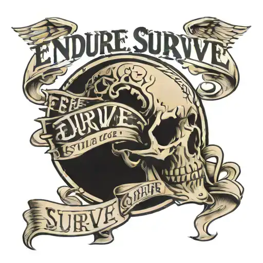 endure and survive text tattoo design idea