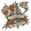endure and survive text tattoo design idea